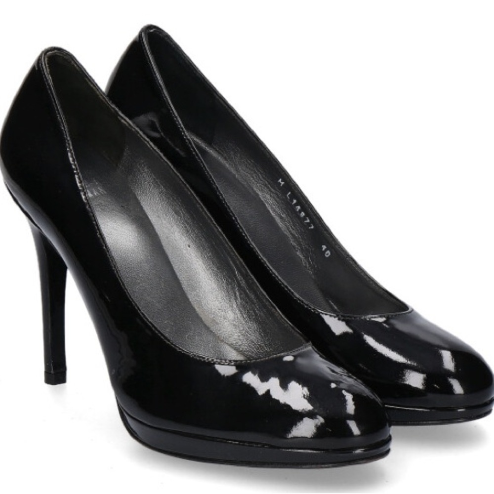 Stuart Weitzman Platswoon Round Toe Patent Leather Heel Pump | 6